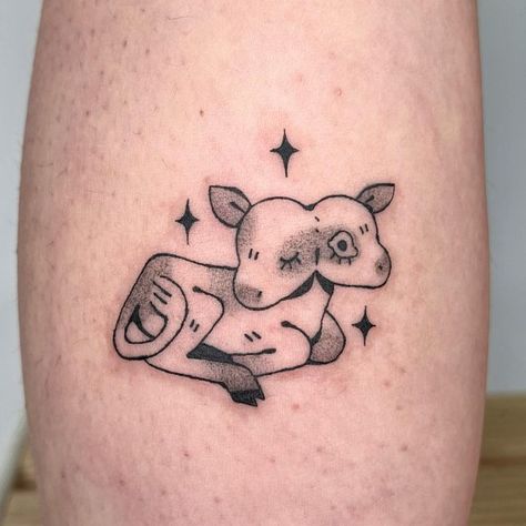 Two Headed Calf, Cow Tattoo, Birthday Tattoo, Funky Tattoos, Cute Little Tattoos, E Tattoo, Calf Tattoo, Head Tattoos, Dream Tattoos