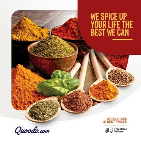 Enjoy the rich and authentic flavor of spices, to enhance your delicacies. Shop for your favorite spice blends or whole spices from Quoodo. #spices #wholespices #groceryessentials #quoodo Masala Powder Recipe, Grocery Essentials, Rice Packaging, Whole Spices, Spices Packaging, Masala Spice, Healthy Herbs, Spice Up Your Life, Spice Shop