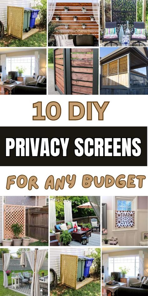 Create your own stylish and functional privacy screen with our easy DIY guide! Whether you need to block an unsightly view, add a touch of elegance to your outdoor space, or create a cozy nook indoors, our step-by-step instructions have got you covered.   Choose from a variety of materials and designs to match your personal style and enhance your home's aesthetic. Perfect for patios, balconies, or any room in the house. Ready to get started?   Click to see more and follow us for more DIY inspiration and creative projects!   🌿🏡 #DIYProjects #PrivacyScreen #HomeDecor #CraftIdeas Diy Lattice Privacy Screen, Porch Privacy Screen, Privacy Screen Ideas, Lattice Privacy Screen, Porch Privacy, Backyard Privacy Screen, Privacy Screen Deck, Diy Privacy Fence, Diy Privacy Screen