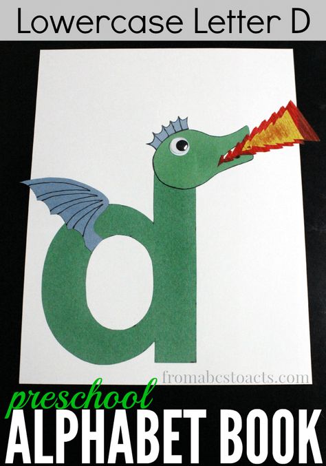 This post may contain affiliate links. For more information, please see my full disclosure policy. Finishing up the letter D for our alphabet book was actu Preschool Alphabet Book, Letter D Crafts, Preschool Letter Crafts, Abc Crafts, Alphabet Letter Crafts, Preschool Alphabet, The Letter D, Dragon Crafts, Lowercase Letter