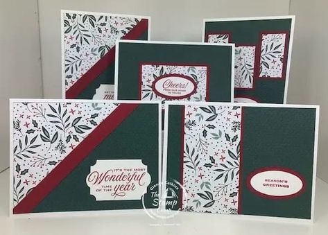 It's another One Sheet Wonder Technique! This time using a 6 x 6 piece of Designer Series Paper. I will show you how to get 5 cards from 1 piece. #thestampcamp #stampinup #christmastidings Su Tidings Of Christmas Cards, Tidings Of Christmas Dsp, Su Tidings Of Christmas Dsp, 6 X 6 One Sheet Wonder Christmas Cards, Christmas Dsp Stampin Up Cards, Stampin Up Tidings Of Christmas Dsp, Tidings Of Christmas Stampin Up Cards, One Sheet Wonder Christmas Cards, Designer Paper Cards