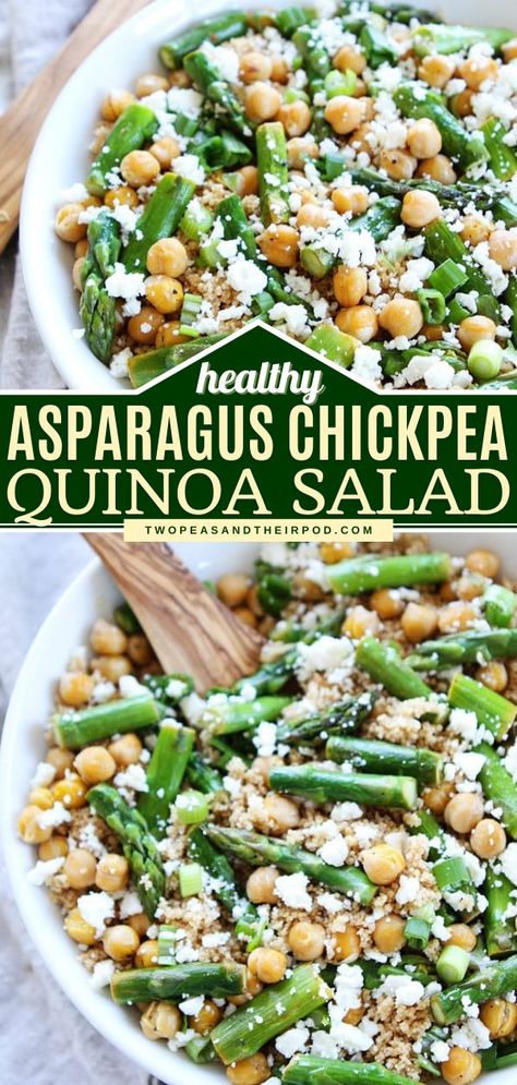 Chickpea Quinoa Salad, Salad Asparagus, Healthy Asparagus, Salad With Feta Cheese, Chickpea Quinoa, Best Asparagus Recipe, Grilled Asparagus Recipes, Asparagus Recipes Baked, Salad Quinoa