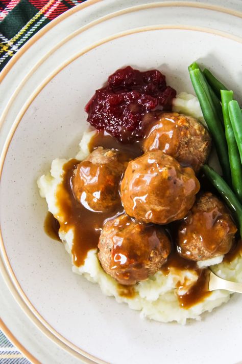 Turkey Meatballs In Gravy, Turkey Meatballs Gravy, Stuffing Meatballs Thanksgiving, Christmas Turkey Meatballs, Stove Top Turkey Meatballs, Stuffing Meatballs Stovetop, Turkey And Stuffing Meatballs, Thanksgiving Turkey Meatballs, Turkey Meatballs And Gravy