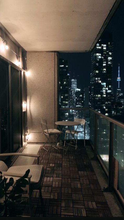 Nyc Apartment With Balcony, Toronto Condo Aesthetic, Home Decor Ideas Entrance, Toronto Apartment Aesthetic, City Apartment Balcony, Apartment Balcony Aesthetic, Toronto Balcony, Nyc Balcony, Balcony Background