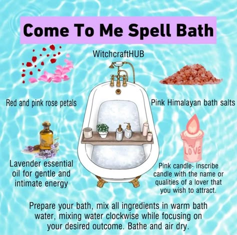 Come To Me Spell, Spell Bath, Spiritual Cleansing Bath, Spells Book, Bath Benefits, Dried Flower Petals, Bath Salts Diy, Spell Books, Spiritual Bath