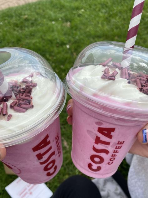 #pink #drink #costa #aesthetic #food Costa Drinks To Try, Costa Aesthetic, Costa Drinks, Brush Lettering Quotes, Pink Sauce, Aesthetic Drinks, Costa Coffee, Pink Drink, Drink Photo