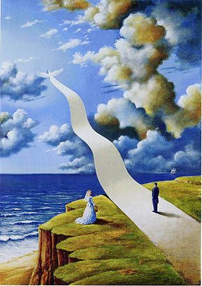 The Shape of Intimate Illusion: rafal olbinski A Whole New World Art, 3d Wall Art Illusion Street Painting, Different Dimensions World Art, Rafal Olbinski, Illusion Kunst, Magic Realism, Rene Magritte, Surrealism Painting, Joan Miro