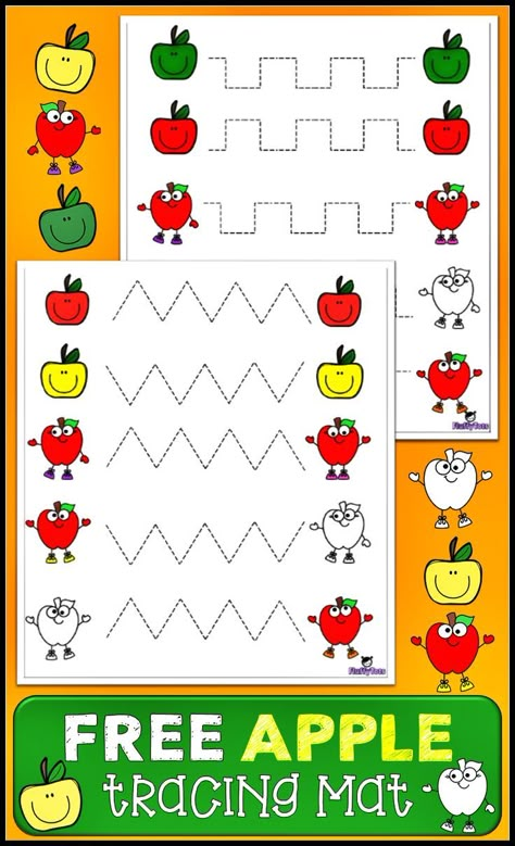 Apple Theme Fine Motor Activities, Apple Ideas For Toddlers, Free Apple Printables For Preschool, Apples And Pumpkins Preschool, Apple Fine Motor Activities Preschool, Pre K Apple Activities, Apples Preschool Activities, Apple Activities Preschool, Apple Projects