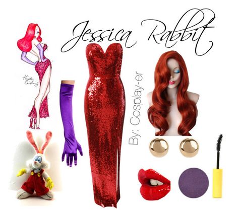 Jessica Rabbit Hair, Jessica Rabbit Makeup, Jessica Rabbit Halloween, Jessica Rabbit Cosplay, Red Head Halloween Costumes, Red Hair Long, Jessica Rabbit Costume, Red Hair Halloween Costumes, Rabbit Cosplay