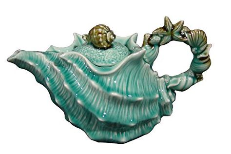 Blue Sky Ceramic Shell Figural Teapot, 10 x 5.5 x 6", Blu... https://smile.amazon.com/dp/B0195KICQE/ref=cm_sw_r_pi_awdb_t1_x_8ppVCb2Q6EYSG Ceramic Shell, Novelty Teapots, Teapots Unique, Ceramic Teapot, Teapots And Cups, Ceramic Teapots, Chocolate Pots, Sea Foam, Coffee Pot