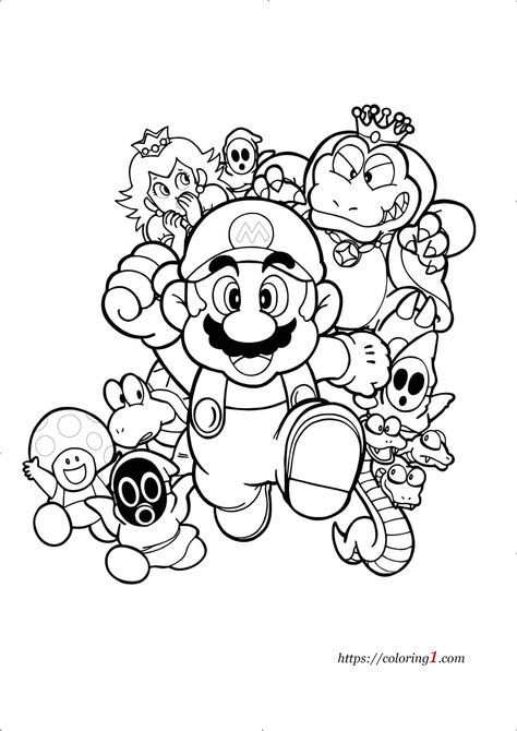 Super Mario Bros Coloring Pages - 2 Free Coloring Sheets (2021) Super Mario Coloring Pages Free Printable, Super Mario Coloring Pages Free, Mario Coloring Pages Free Printable, Super Mario Bros Coloring Pages, Mario Bros Coloring Pages, Mario Bros Coloring, Super Mario Coloring, Mario Coloring, Super Mario Coloring Pages