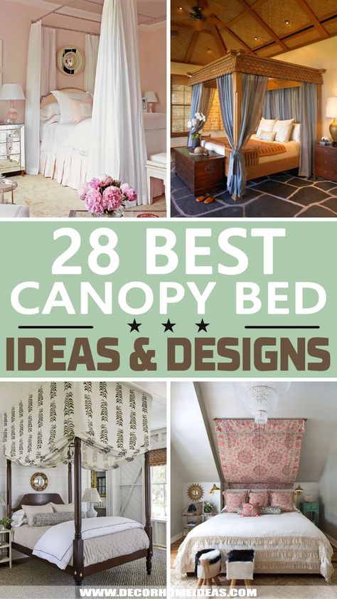 Best Canopy Bed Ideas. Take a look at the best canopy bed ideas to create a dreamy bedroom and relax like in a fairy tale. Curtain Over Bed, Curtains Around Bed, Bed Canopy With Lights, King Size Canopy Bed, Queen Size Canopy Bed, Twin Canopy Bed, Canopy Bed Ideas, Canopy Over Bed, Girls Bed Canopy