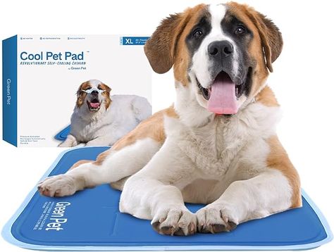 To keep your dog cool this summer we love The Green Pet Shop Dog Mat, (Extra Large), pressure activated cooling pad, 80 + lb, non-toxic gel, no water or electricity needed. A real treat for your best friend! Dog Cooling Mat, Dog Cooling Pad, Pet Cooling Mat, Cooling Pad, Dog Top, Sleeping Pads, Dog Mat, Pet Mat, Cool Pets