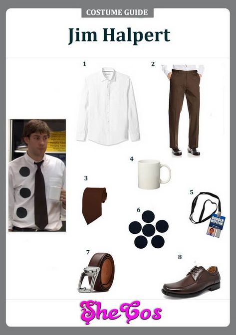 jim halpert cosplay ideas The Office Costumes, Office Halloween, Brown Slacks, Jim Halpert, Boy Halloween Costumes, Halloween Costume Outfits, Halloween Costumes For Couples, Brown Leather Shoes, Cat Woman Costume