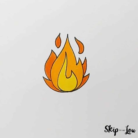 5 Easy Step Guide on How to Draw a Fire | Skip To My Lou Fire Simple Drawing, Easy Fire Drawing, Fire Drawing Simple, Fire Art Drawing, How To Draw Fire, Fire Drawing Easy, Drawing Of Fire, Fire Doodle, Fire Drawings