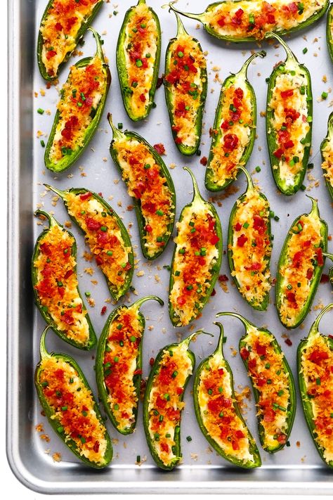 Baked Jalapeno Poppers, Bacon Wrapped Brussel Sprouts, Grilled Corn Salsa, Homemade Pizza Rolls, Jalapeno Popper Recipes, Poppers Recipe, Jalapeno Peppers, Gimme Some Oven, Food Receipt