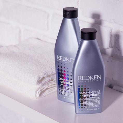 Redken’s Latest Release Will Leave You Looking Graydiant! - Bangstyle - House of Hair Inspiration Redken Products, Gray Things, Products Aesthetic, Color Depositing Shampoo, Silver Shampoo, Redken Color, Nourishing Shampoo, Salon Services, Tone Hair