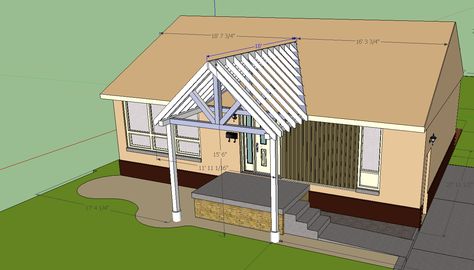 Building A Gable End Porch Cover. Tying Into Existing Roof - Building & Construction - DIY Chatroom - DIY Home Improvement Forum Gable End Porch, Porch Cover, Spending Plan, Porch Kits, Porch Addition, Building A Porch, Plans Architecture, Porch Roof, Home Improvement Loans