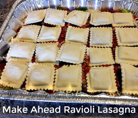 Frozen Casserole, Freezable Casseroles, Freeze Meals, Freeze Ahead Meals, Camping Meal Planning, Ravioli Lasagna, Freezer Dinners, Lasagna Casserole, Freezer Food