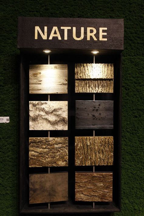 Nature-Inspired Materials for Interiors: Neo Ecology at Cologne ... Materials Board Interior Design, Wabi Sabi Interior, Corporate Interior Design, Vertical Garden Indoor, Wall Tiles Design, Pharmacy Design, Garden Frame, Latest Interior Design, Deco Nature