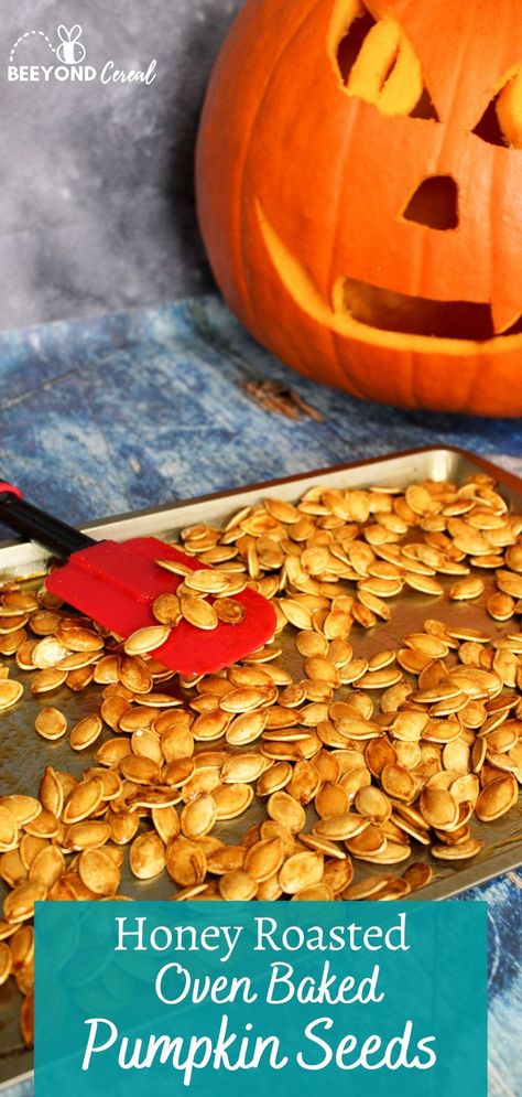 Oven Baked Pumpkin Seeds, How To Toast Raw Pumpkin Seeds, How To Bake Pumpkin Seeds In Oven, Honey Cinnamon Pumpkin Seeds, Honey Roasted Pumpkin Seeds, Roasting Pumpkin Seeds Oven Easy, Bake Pumpkin Seeds Oven, Easy Pumpkin Seeds Recipe, How To Bake Pumpkin Seeds