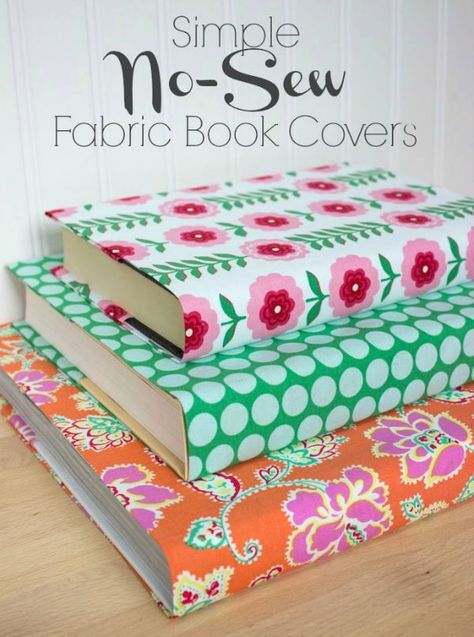 Driven By Decor, Fabric Book Covers, Fabric Crafts Diy, Book Cover Diy, Diy Fabric Crafts, Accessories Crafts, Fabric Book, No Sew, Diy Book