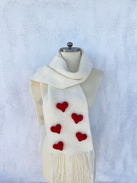 Excited to share the latest addition to my #etsy shop: Red Heart Scarf Valentines Gift Knit Gift 3D Heart Woman Gifts For Her Valentine's Day Handmade Item Wool Shawl Women Accessories #red #yes #winter #valentinesday #birthday #heartscarf #valentinesgift #gift #gifts Heart Scarf, Knit Heart, Valentine Day List, Miss You Gifts, Winter Scarves, Woman Accessories, Knitted Heart, 3d Heart, Heart Women