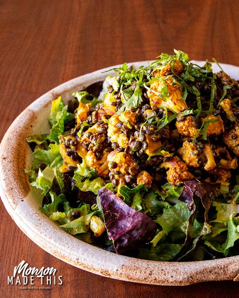 Quick and Easy Curried Cauliflower and Lentil Salad Vegan Cauliflower Salad, Curried Lentil Salad, Cauliflower Lentil Salad, Curried Cauliflower Salad, Vegetarian Main Meals, Soy Sauce Alternative, Lentil Salad Recipes, Spicy Cauliflower, Spicy Brown Mustard