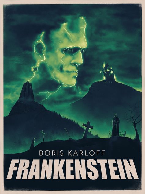 Frankenstein (1931) Boris Karloff Frankenstein, Frankenstein 1931, Butler Art, Ramona Flowers, Boris Karloff, Indie Films, Invisible Man, Universal Monsters, Alternative Movie Posters