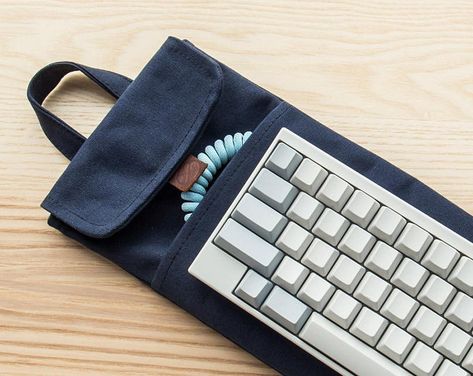 Cases Diy, Keyboard Case, Keyboard Cover, Mechanical Keyboard, Denim Bag, Waxed Canvas, Leather Pulls, Large Bag, Carrying Case