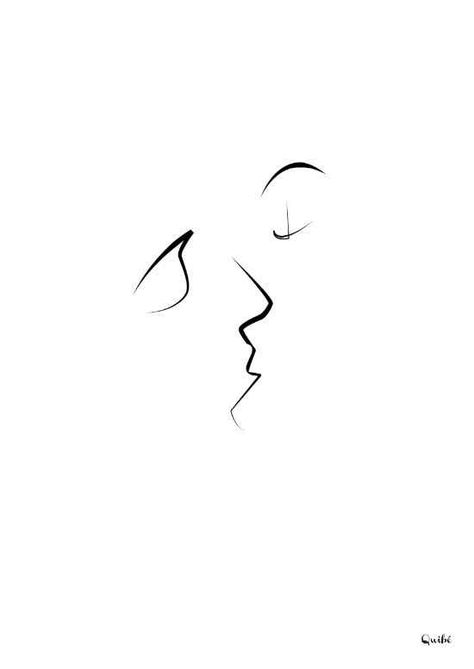 “Beso” by Quibe Minimalist Drawing, Good Day Song, Minimalist Painting, Gorgeous Art, Diy Arts And Crafts, Art Drawings Simple, Cute Illustration, Beautiful Photography, Minimal Design