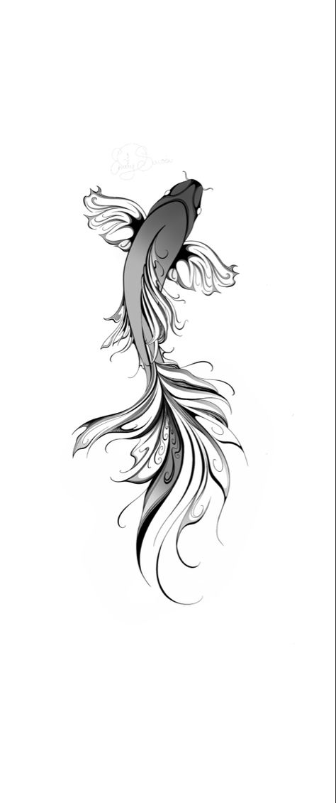 Butterfly Koi Fish Art, Koi Fish Line Art, Koi Fish Tattoo Design, Fish Tattoo Design, Black Koi Fish, Butterfly Koi, Koi Tattoo Design, Koi Fish Drawing, Asian Models Female