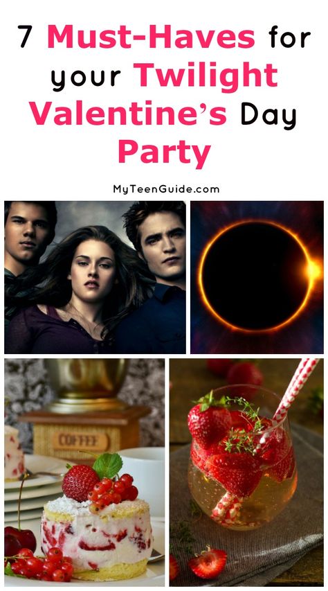 Want to throw a really original love day bash? You have to check out these ideas for a Twilight movie themed Valentine's Day party! From invites to food, we've got you covered! Twilight Dinner And A Movie, Twilight Themed Meals, Twilight Movie Themed Snacks, Twilight Themed Desserts, Twilight Themed Party Snacks, Twilight Themed Food Ideas, Twilight Party Snacks, Twilight Movie Marathon Ideas, Twilight Party Food Ideas