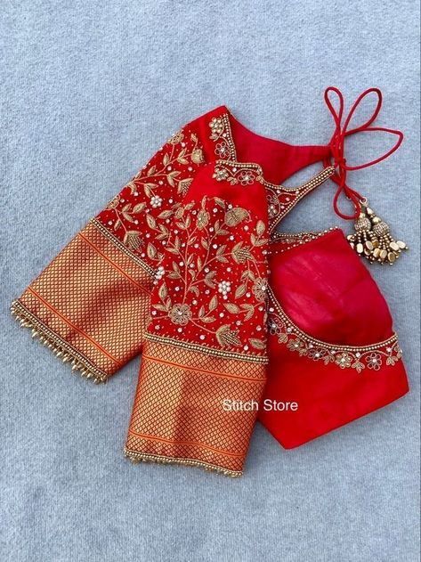 Latest Fashion Blouse Designs, Red Blouse Design, Wedding Blouses, Paithani Blouse, Green Blouse Designs, Blue Blouse Designs, Bridal Blouses, Latest Bridal Blouse Designs, Churidar Neck Designs