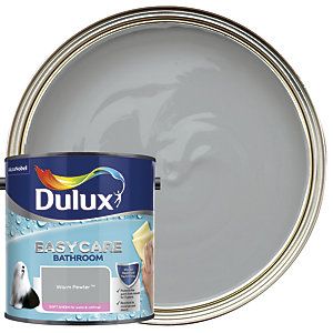 Dulux Easycare Bathroom Soft Sheen Emulsion Paint - Warm Pewter 2.5L Chic Shadow, Polished Pebble, Diy And Home Improvement, Rock Salt, Summer Linen, Kitchen Paint, Painting Bathroom, Decorating Blogs, White Bathroom