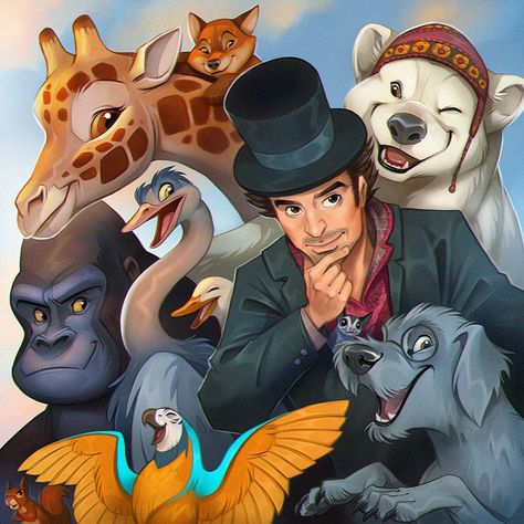 Hedvig on Instagram: “@robertdowneyjr is DOLITTLE ✨ So grateful for the opportunity to collaborate with @universalpictures on this piece for @dolittlemovie! So…” Dolittle Movie, Dr Dolittle, Big Animals, Rock Painting Art, Body Drawing, Universal Pictures, So Grateful, Environmental Art, Movie Art