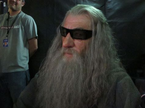 https://flic.kr/p/9GLJ2X | zz-gandalf | THE HOBBIT is being filmed in 3D.  Even wizards have to wear the glasses.  Snapped by Peter Jackson in Wellington, 2011. Gandalf, The Rings, Lord Of The Rings, Sunglasses, Grey