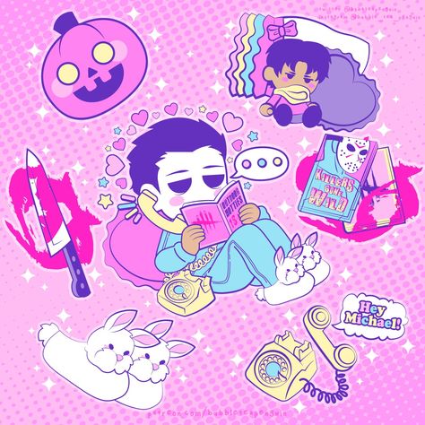 Horror Fanart, Michael Myers, Twitter, Pink, Kawaii