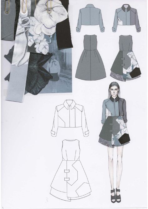 Fashion Flats Dress, Fashion Flats Illustrations, Design Development Fashion, Flat Fashion Illustration, Emily Mei, Pixel Fashion, Sketchbook Idea, Sketchbook Fashion, Moodboard Fashion