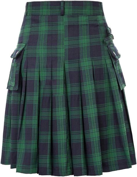 Amazon.com: Men's Traditional Scotland Black Tartan Utility Kilt Black Watch S : Clothing, Shoes & Jewelry Placket Design, Punk Skirt, Kilt Outfits, Utility Kilt, Kilt Skirt, Tartan Kilt, Men In Kilts, Skirt Maxi, Wedding Parties