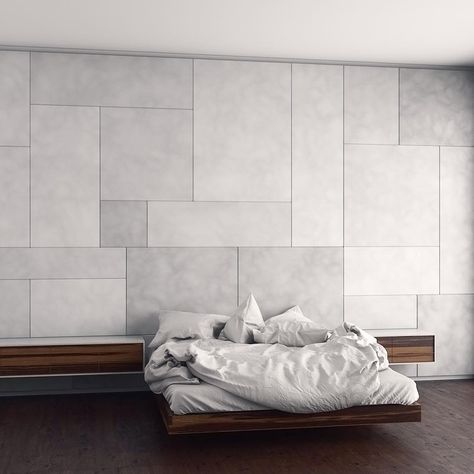 Please make the bed? #leatherpanel #wallcovering  #bedroom Wall Pattern Design, Spavaca Soba, Wall Stairs, Elevation Tiles, Door Pattern, Modern Elevation, Make The Bed, Cladding Design, Tile Layout