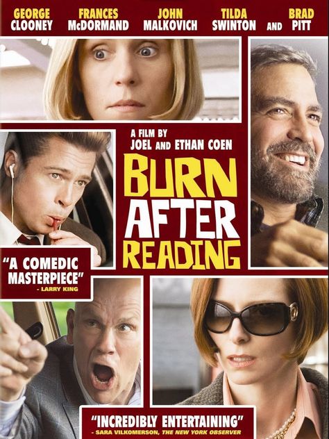 Burn After Reading (2008) Burn After Reading, Frances Mcdormand, Coen Brothers, Netflix Dramas, Movies Worth Watching, English Movies, Moving Pictures, Alfred Hitchcock, B Movie