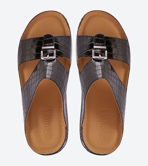 Buckle Pin Closure Crocodile Pattern Arabic Sandals - Black Arabic Sandals, Guess Clothing, Beverly Hills Polo Club, Nike Accessories, Crocodile Pattern, Sports Shops, Dune London, Sandals Brands, Sneaker Brands