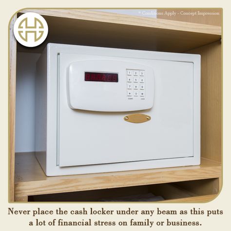 A tip from Vastu Shastra to keep your money safe. Money Locker, Money Safe, Vastu Shastra, Money And Happiness, Small Office, Lockers, How To Apply, Money, Quick Saves