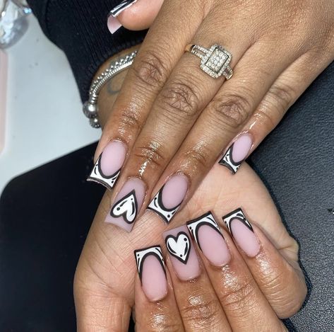 Animation Nails, Black Acrylic Nails, Drip Nails, Colored Acrylic Nails, French Tip Acrylic Nails, Dope Nail Designs, French Acrylic Nails, Short Square Acrylic Nails, Exotic Nails