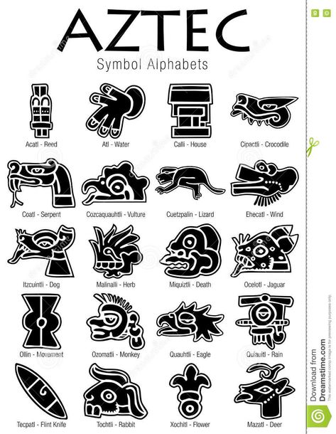 Set of Aztec Symbol Alphabets in Black Color Stock Vector - Illustration of element, decorative: 77361979 Aztec Alphabet Symbols, Mayan Glyphs Tattoo, Aztec Art Design, Aztec Cartoon Art, Aztec Bird Symbol, Tiny Aztec Tattoo, Lenca Tribe Tattoo, Mayan Style Art, Aztec Protection Symbol