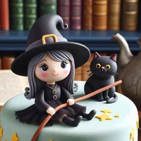 Fondant Witch, Halloween Theme Cake, Witch Birthday Party, Halloween Witch Cake, Halloween Birthday Cake, Eid Sweets, Witch Cake, Cake Halloween, Dessert Halloween