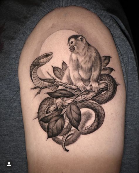 Monkey Tattoos, Snake Tattoo, Tatting, Tattoos, Animals