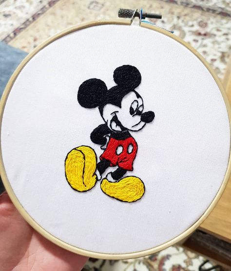 Mickey Mouse Hand Embroidery, Mickey Mouse Embroidery, Embroidery Jeans Diy, Thread Art, Needle Point, Matching Couple Outfits, Matching Couple, Jeans Diy, Disney Crafts