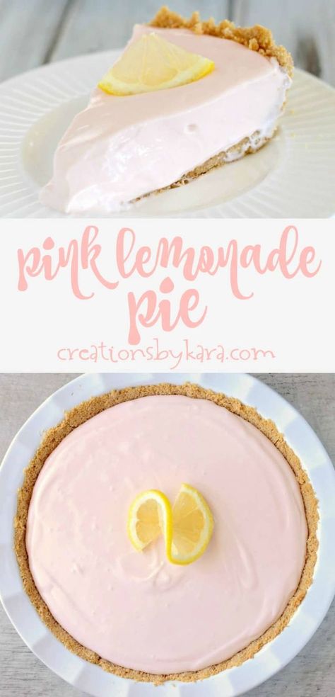 Recipe for simple Pink Lemonade Pie. So simple, so tasty. A perfect summer pie recipe! #lemonadepie #lemonpie #pie #pinklemonade Strawberry Lemonade Pie, Strawberry Lemon Pie, Pink Lemonade Pie, Lemonade Pie Recipe, Divine Recipes, Easy Lemonade, Summer Pie Recipes, Easy Lemonade Recipe, Pink Lemonade Recipes